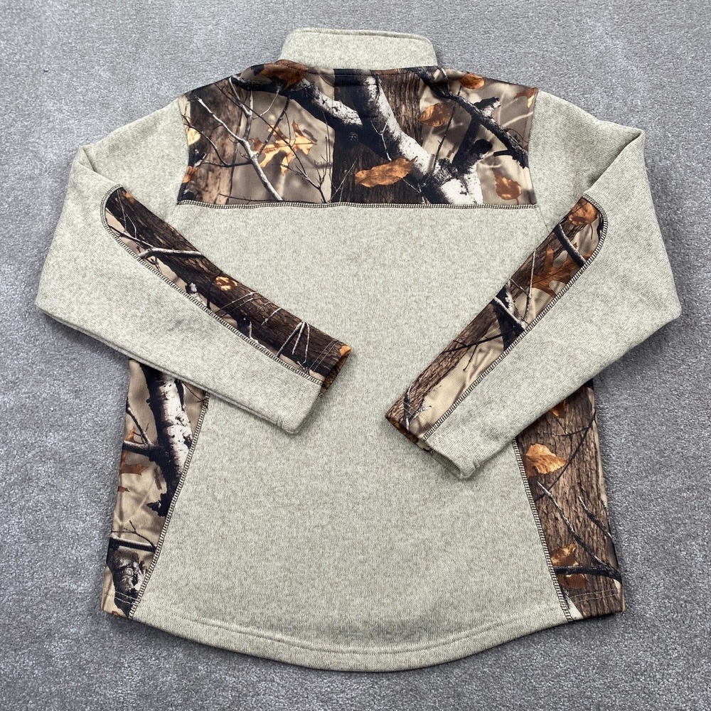 Legendary Whitetails Deer‎ Gear Fleece 1/4 Zip Camo Sweatshirt Size L Beige - Picture 2 of 10